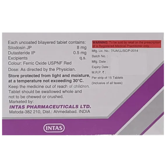 silotime d 8mg capsule 15's